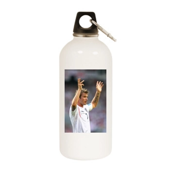 David Beckham White Water Bottle With Carabiner