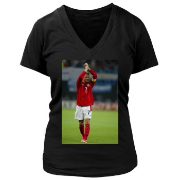 David Beckham Women's Deep V-Neck TShirt