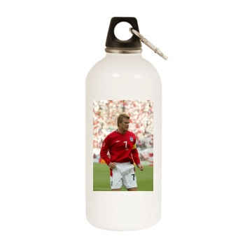 David Beckham White Water Bottle With Carabiner