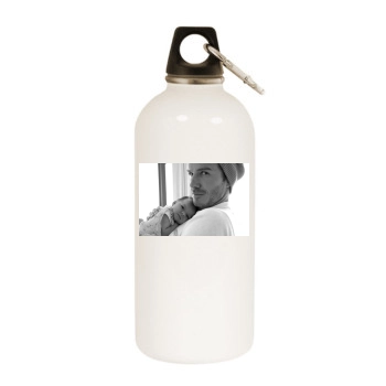 David Beckham White Water Bottle With Carabiner