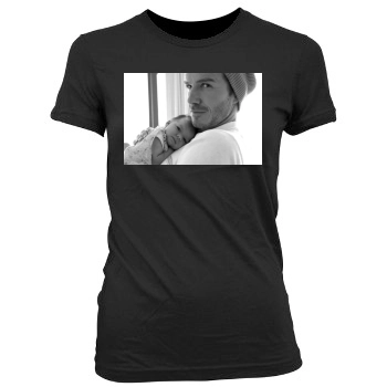 David Beckham Women's Junior Cut Crewneck T-Shirt