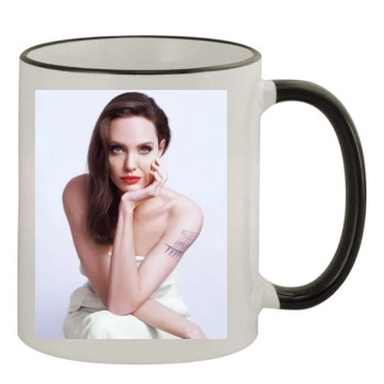 Angelina Jolie 11oz Colored Rim & Handle Mug