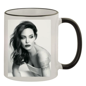 Angelina Jolie 11oz Colored Rim & Handle Mug