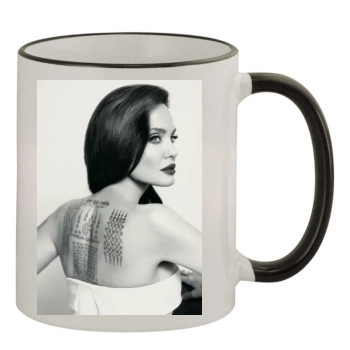 Angelina Jolie 11oz Colored Rim & Handle Mug