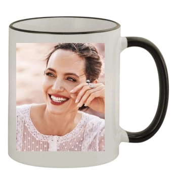 Angelina Jolie 11oz Colored Rim & Handle Mug