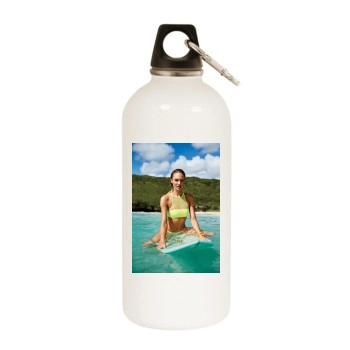 Candice Swanepoel White Water Bottle With Carabiner