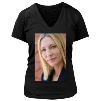 Cate Blanchett Women's Deep V-Neck TShirt