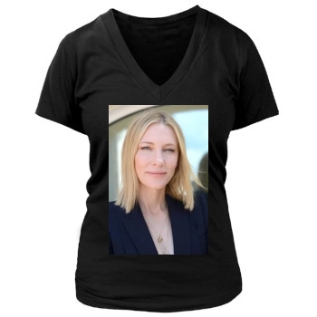 Cate Blanchett Women's Deep V-Neck TShirt