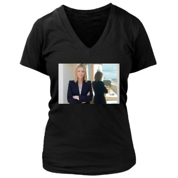 Cate Blanchett Women's Deep V-Neck TShirt