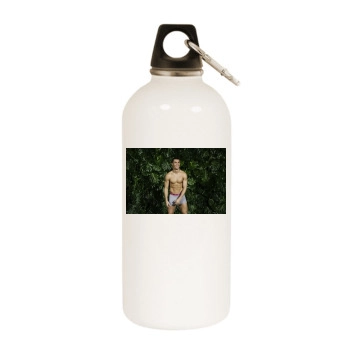 Cristiano Ronaldo White Water Bottle With Carabiner