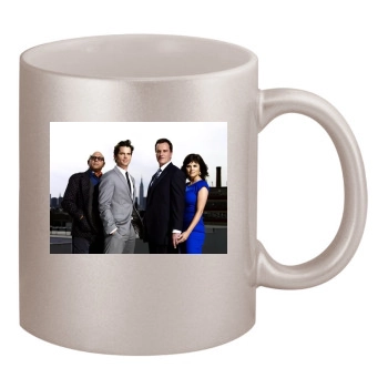 White Collar 11oz Metallic Silver Mug