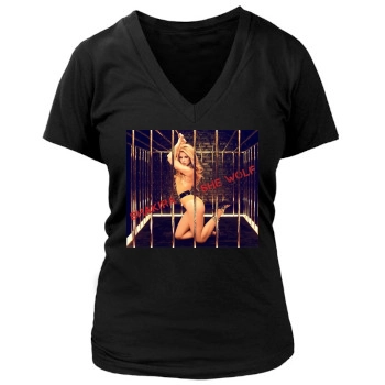 Shakira Women's Deep V-Neck TShirt