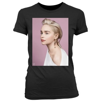 Emilia Clarke Women's Junior Cut Crewneck T-Shirt