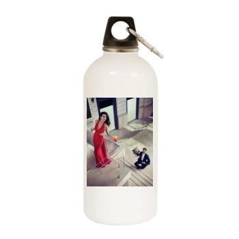 Eva Green White Water Bottle With Carabiner