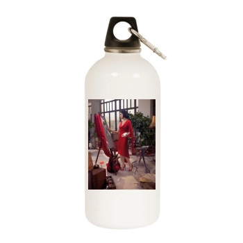 Eva Green White Water Bottle With Carabiner