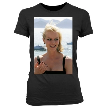 Eva Herzigova Women's Junior Cut Crewneck T-Shirt