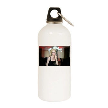 Eva Herzigova White Water Bottle With Carabiner