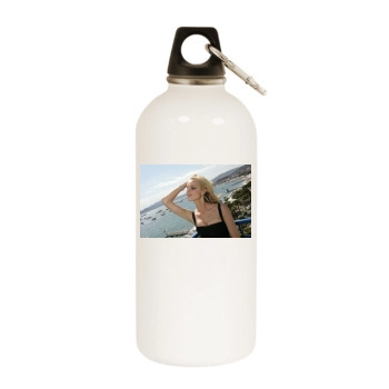 Eva Herzigova White Water Bottle With Carabiner