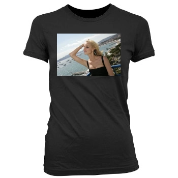 Eva Herzigova Women's Junior Cut Crewneck T-Shirt