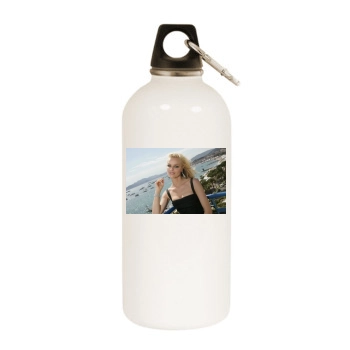 Eva Herzigova White Water Bottle With Carabiner