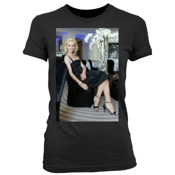 Eva Herzigova Women's Junior Cut Crewneck T-Shirt