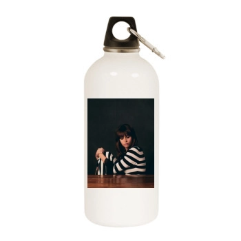 Felicity Jones White Water Bottle With Carabiner