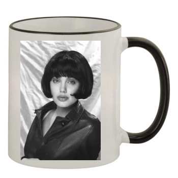 Angelina Jolie 11oz Colored Rim & Handle Mug