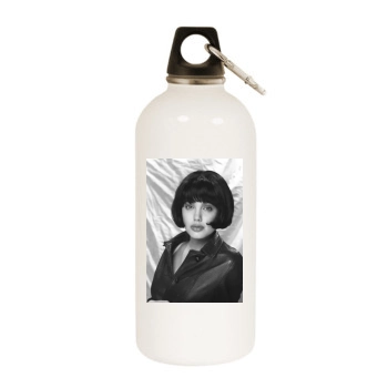 Angelina Jolie White Water Bottle With Carabiner