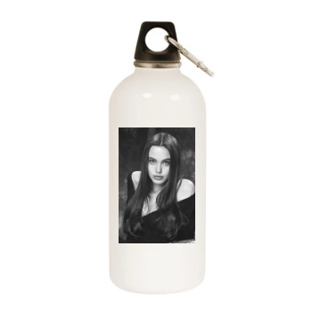 Angelina Jolie White Water Bottle With Carabiner