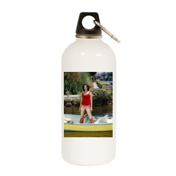 Asia Argento White Water Bottle With Carabiner
