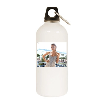 Irina Shayk White Water Bottle With Carabiner