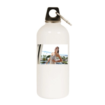 Irina Shayk White Water Bottle With Carabiner