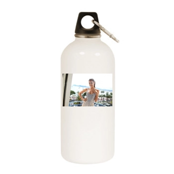 Irina Shayk White Water Bottle With Carabiner