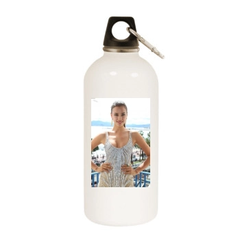 Irina Shayk White Water Bottle With Carabiner