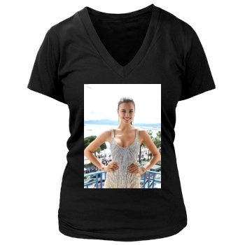 Irina Shayk Women's Deep V-Neck TShirt