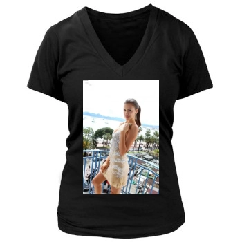 Irina Shayk Women's Deep V-Neck TShirt