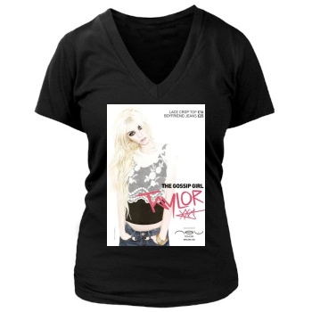 Taylor Momsen Women's Deep V-Neck TShirt