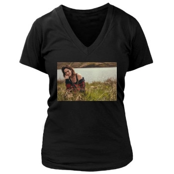 Lena Headey Women's Deep V-Neck TShirt