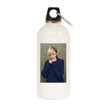 Malin Akerman White Water Bottle With Carabiner