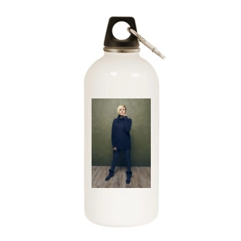 Malin Akerman White Water Bottle With Carabiner