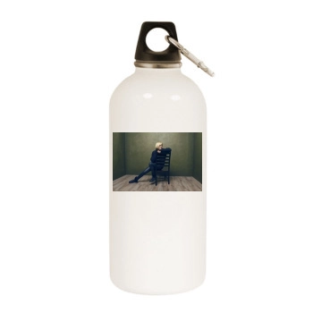 Malin Akerman White Water Bottle With Carabiner