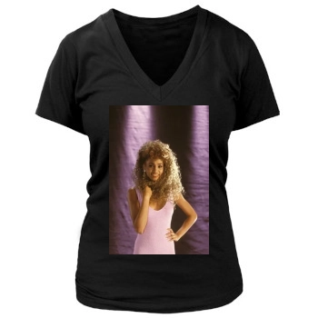 Whitney Houston Women's Deep V-Neck TShirt