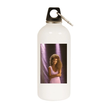 Whitney Houston White Water Bottle With Carabiner