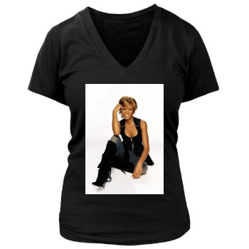 Whitney Houston Women's Deep V-Neck TShirt