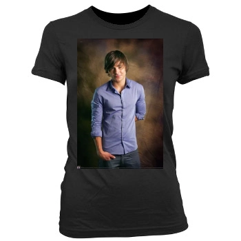 Zac Efron Women's Junior Cut Crewneck T-Shirt