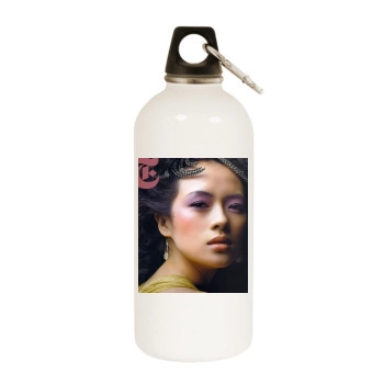 Ziyi Zhang White Water Bottle With Carabiner