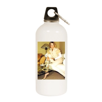 Bridget Hall White Water Bottle With Carabiner