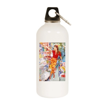 Bridget Hall White Water Bottle With Carabiner