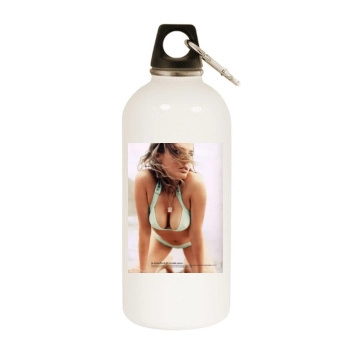 Bridget Hall White Water Bottle With Carabiner