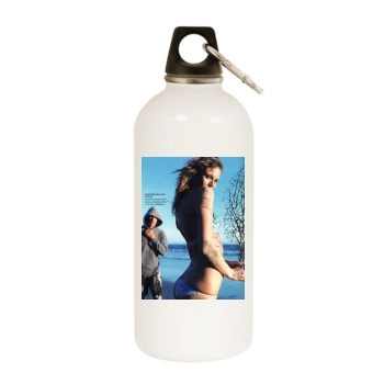 Bridget Hall White Water Bottle With Carabiner